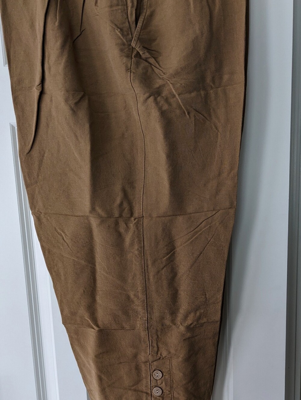 Ruby Rd. Womens Brown Chinos with Button Hem 20W